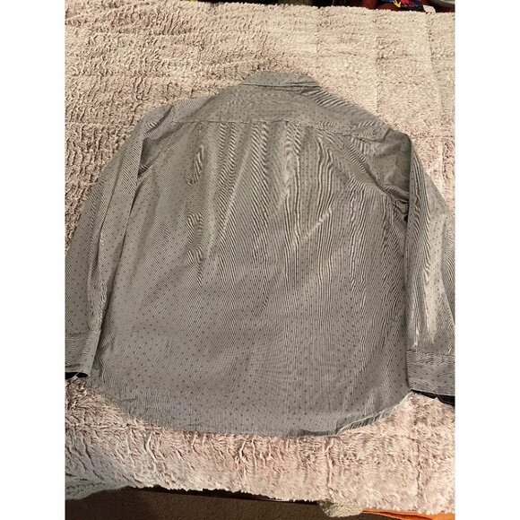 Level Ten Mens Modern XL Long Sleeve Button-Up Shirt With Floral Trim & Contrast - Picture 12 of 16